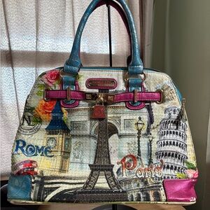 Nicole Lee Colorful Paris Satchel SOLD AS IS